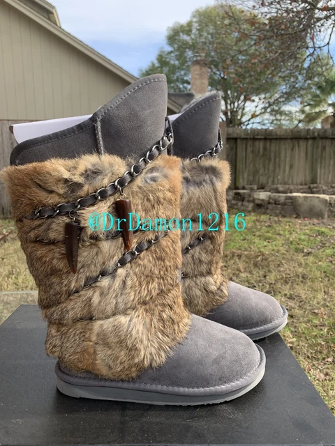 NIB Australia Luxe Collective Atilla Genuine Rabbit Fur/Sheepskin Boot  $430