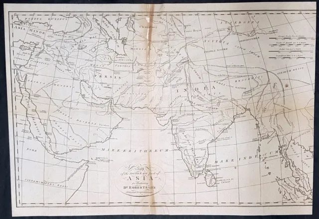 1792 Dr Robertsons Large Antique Map of Asia, Saudi Arabia to India & Malaysia