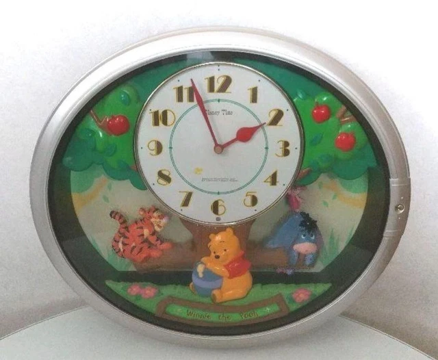 DISNEY TIME WINNIE the Pooh wall clock Seiko jpn Music Box Seesaw
