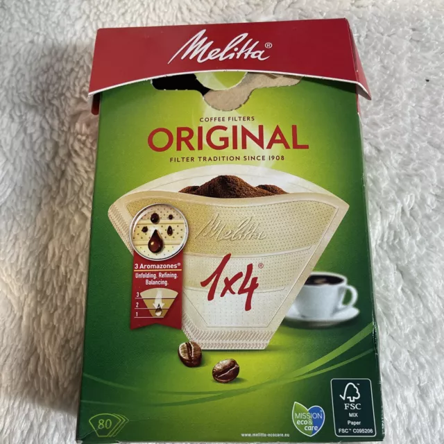 Melitta 6658076 Pack Original Size 1x4, 80, Filter Coffee Makers, Brown, Paper