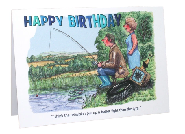 HAPPY BIRTHDAY HORSE & PONIES HUMOUR CARTOON A5 GREETING CARD BY ARMAND FOSTER - View #2