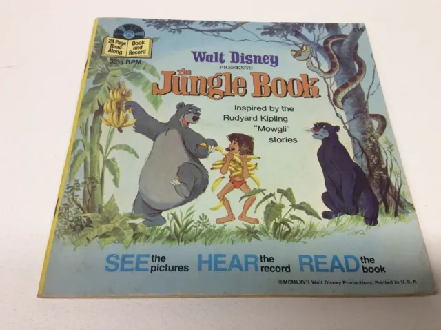 Walt Disneys The Jungle Book 1967 Original Book & Record #319 (Disney/091691)