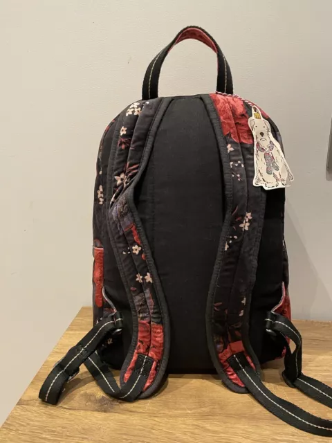 Cath Kidston Genuine Jacquard Rose Black Velvet Backpack. Size: 25 x 30 × 11 cm. 3