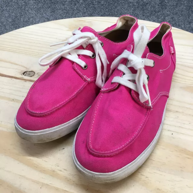 Reef Shoes Womens 10 Girls Deckhand 2 Boat Sneakers Pink Canvas Lace Up Casual 3