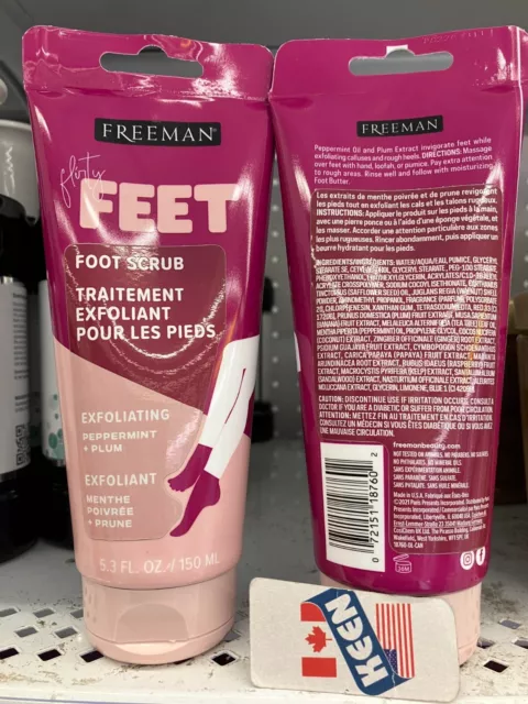 Freeman Bare Foot Exfoliating foot scrub Peppermint and Plum 150 mL, Exp:2024/12