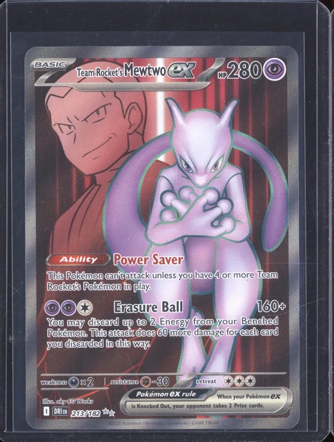 Mewtwo Destend Rivals TEAM ROCKET'S MEWTWO ex 2025 Pokemon Destined Rivals 213/182 Ultra Rare ...