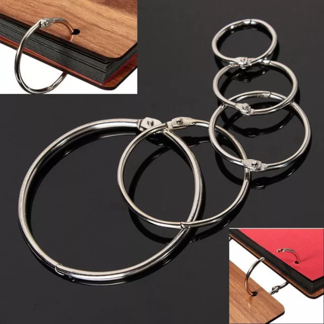 10Pcs Metal Hinged Ring Book Binder Craft Photo Album Split Keyring Scrapbook OZ 2