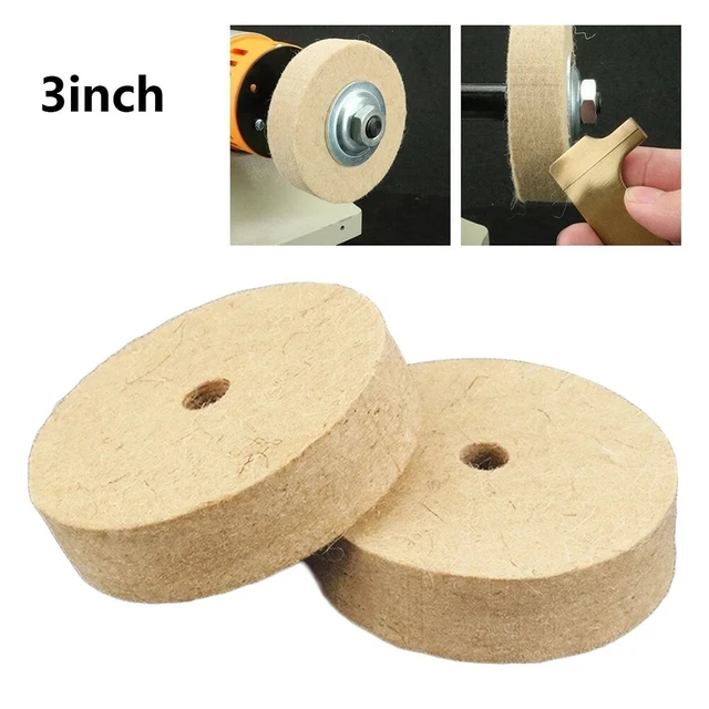 Disco de pulido de fieltro de lana 3 pulgadas 3'' beige almohadilla de pulido disco de pulido
