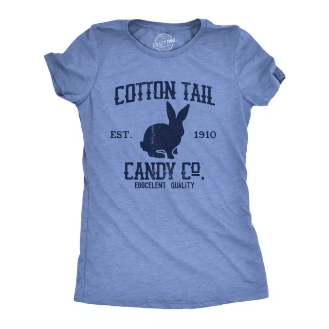 Womens Cotton Tail Candy Co T Shirt Funny Easter Sunday Chocolate Bunny Rabbit