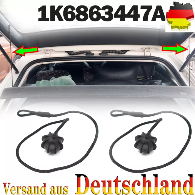 x2 Halteband Deckel Hutablage Kofferraumabdeckung Für Golf MK5 Mk6 MK7 SCHWARZ