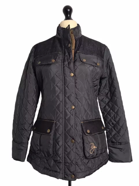 Rydale Black Quilted Denim Trim Equestrian Jacket - Size M ( UK 12/14 )