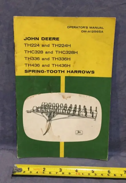 John Deere Operator's Manual OM-A12565A TH224, TH224H Spring Tooth Harrows