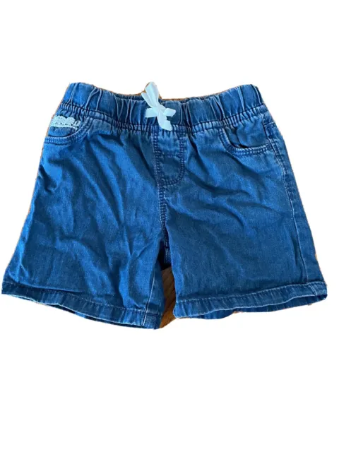 Carter's Toddler Girls 3T/3A Blue Pull-On Denim Shorts with Lace Pocket Detail