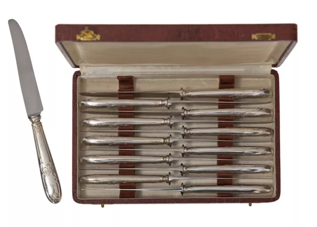 12 Couteaux à Fromage Métal Argenté & Inox de Style Louis XV 1960