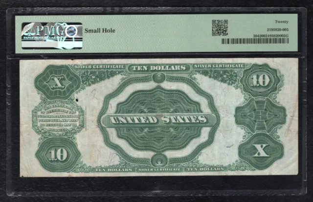 Fr.304 1908 $10 Ten Dollars “Tombstone” Silver Certificate Note Pmg Very Fine-20 2