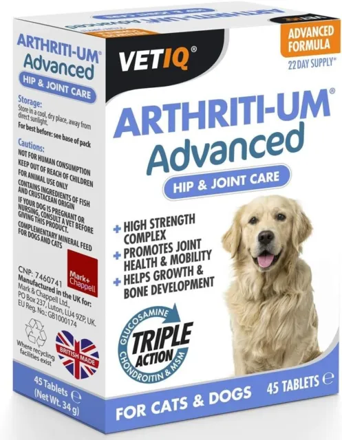 VetIQ Arthriti-UM Advanced Hip & Joint Care (45 Tablets) DOGS AND CATS