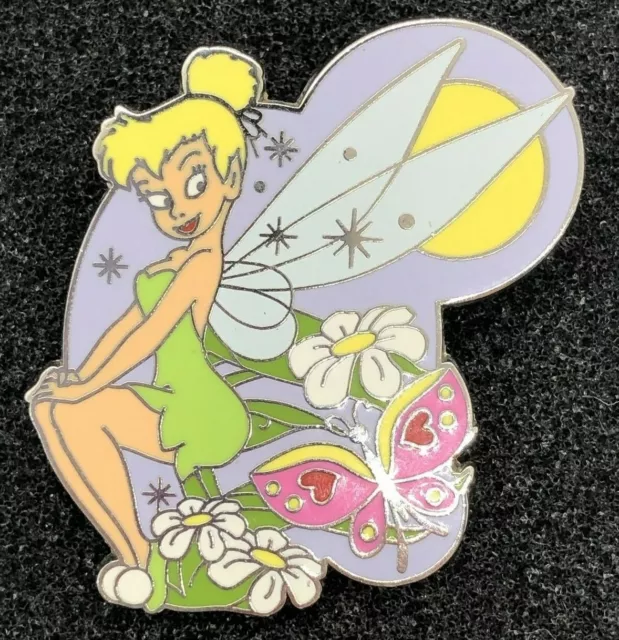 Disney Authentic Tinker Bell Booster Set Sitting with Butterfly Pin Trading 2009