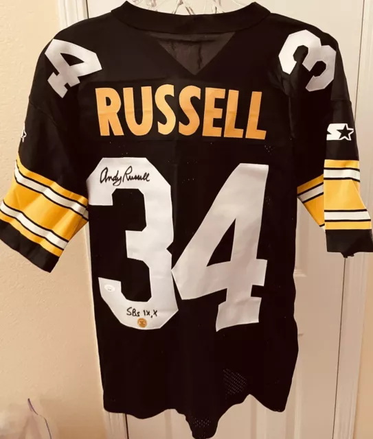 Andy Russell signed autographed Steelers Starter jersey inscribed SBs IX X (JSA)