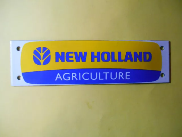 New Holland Logo Trecker Traktor Schlepper Email Werkstatt Scheunen Schild