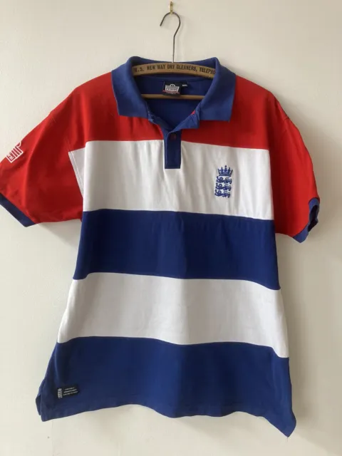 Mens Vintage Admiral Size 2XL England Cricket Shirt. Good Condition