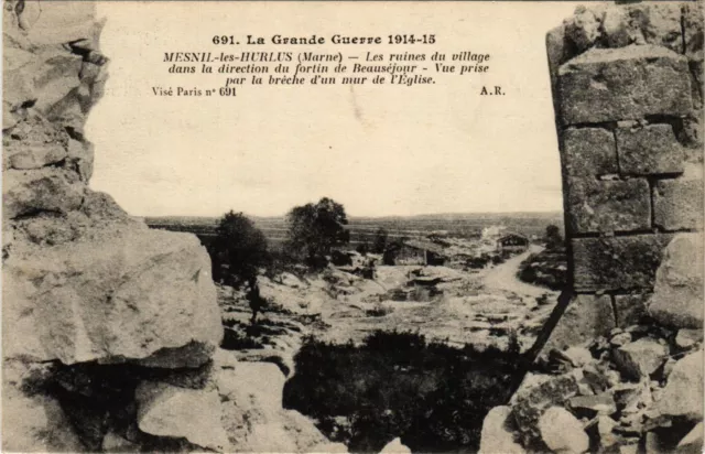 CPA AK Militaire - Mesnil-les-Hurlus - Les Ruines du Village (697590)