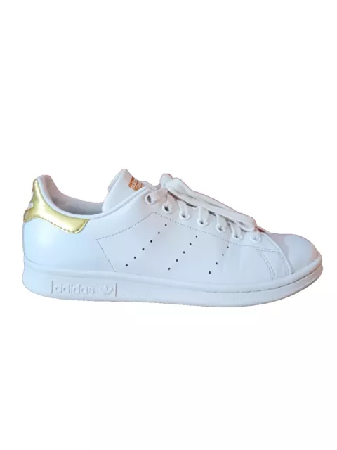 Adidas Stan Smith White Gold Shoe Women's Size 8.5 - 011001