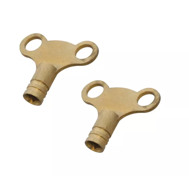 2 Pack RADIATOR BLEED KEYS- SOLID BRASS PLUMBING TOOL KEYS