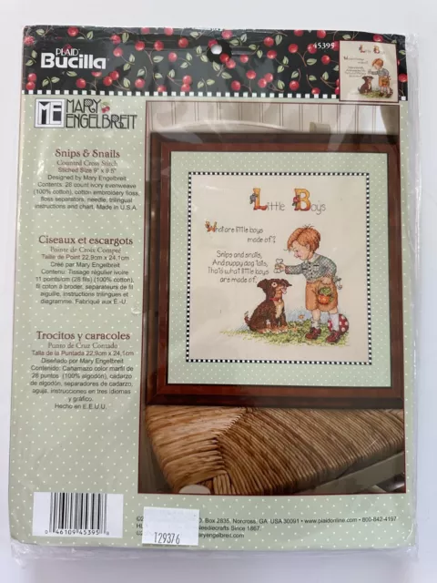 Plaid Bucilla Counted Cross Stitch Kit Snips & Snails by Mary Engelbreit 45395
