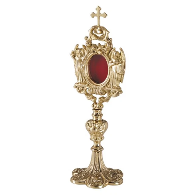 Autom 30.5cm Poli Laiton Orné Ange Debout Table Reliques N.G