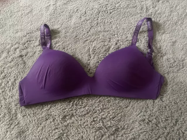 Beautiful Purple Victorias Secret T-Shirt bra 36D Excellent Condition