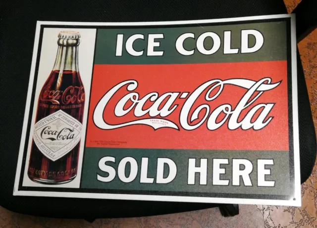 Coca Cola Coke Ice Cold Sold Here Advertising Vintage Retro Decor Metal Tin Sign