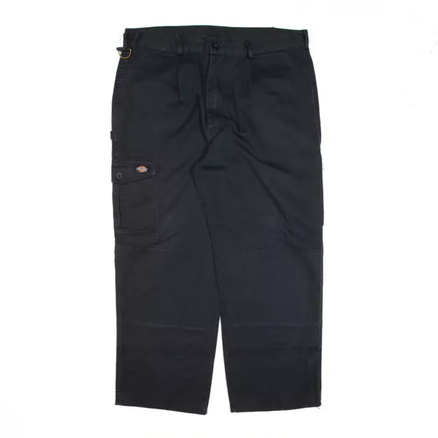 DICKIES Pantaloni Da Lavoratore Doppio Ginocchio Neri Rilassati Affusolati W38 L27