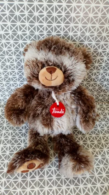 Peluche doudou ours marron chiné beige Trudi 28  cm