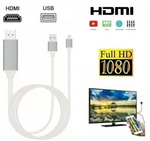 1080P HDMI TV Adapter Cable For Apple iPhone 6S 7 6 8 Plus X 5S SE 11 to HDTV