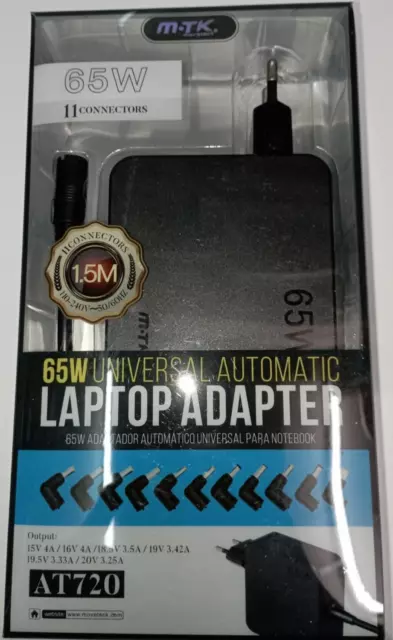 Adattatore Laptop Notebook CA universale automatico 65 W con 11 connettori 2