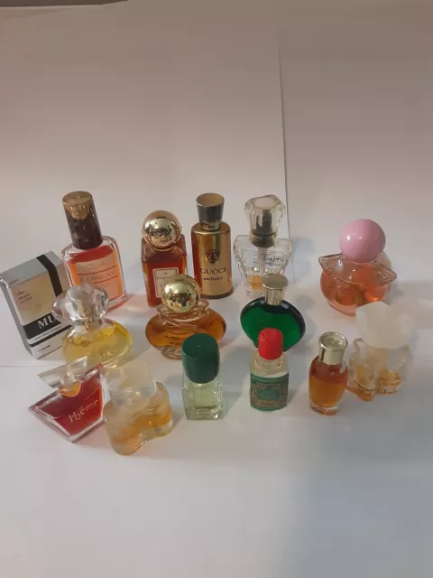 Mini Perfume Bottles Lot Splash Vintage 80s 90s Chanel 19 Gucci No 3  Miniatures