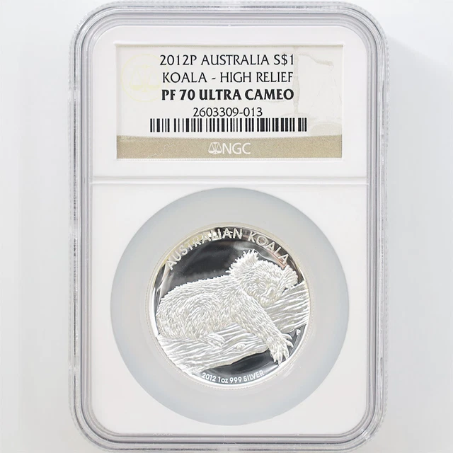 2012 Australia Koala 1 Australian Dollar High Relief Silver Proof Coin NGC PF 70