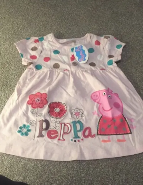 peppa pig dress girls 3-4/98-104cm cartoon cute casual pink 