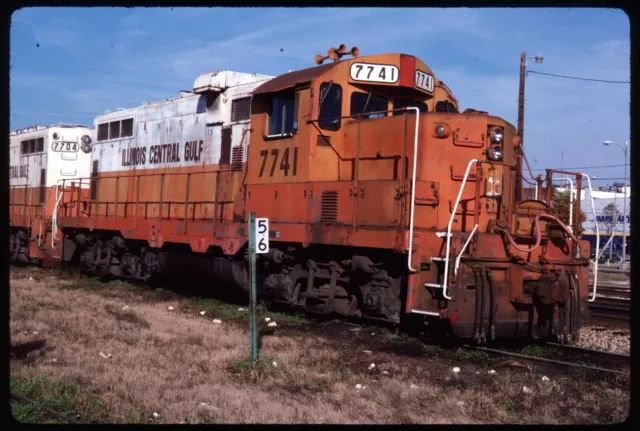 Original Rail Slide - ICG Illinois Central Gulf 7741 no location 10-28-1986