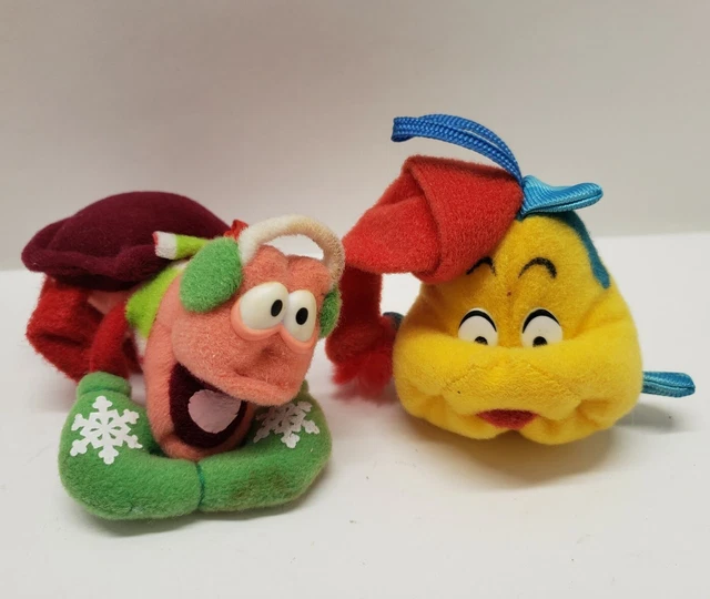 MCDONALD’S THE LITTLE Mermaid Flounder and Sebastian Plush Ornaments