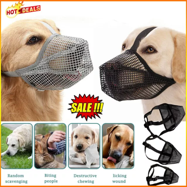 Dog Anti-lick Mouth Cover Breathable Muzzle Pet Mesh Anti-Biting Chewing Licking