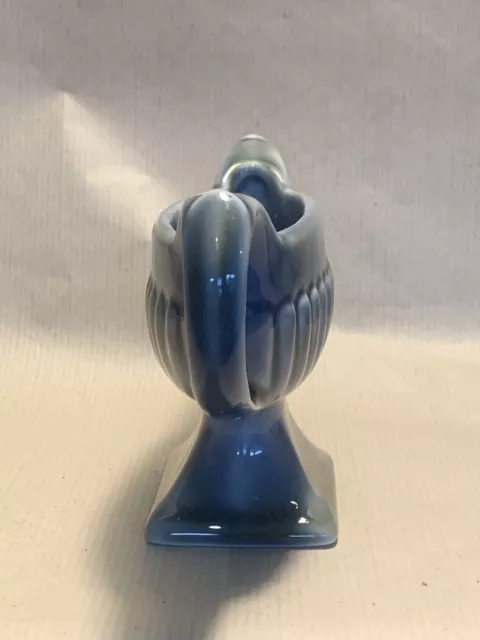 Vintage Irish Porcelain, Trophy Style Mixed Blues Vase, Made In Ireland 3