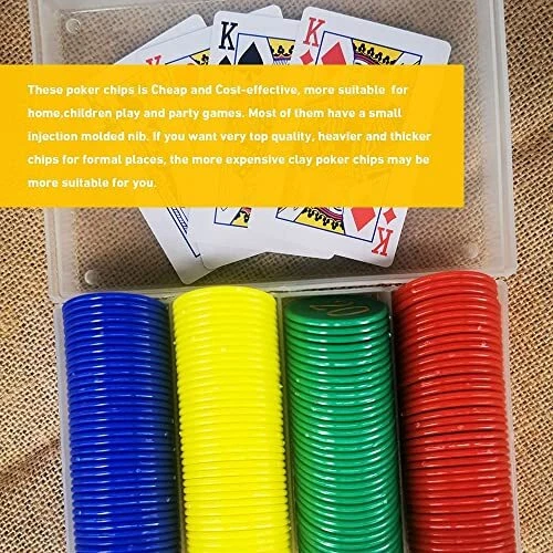 Plastic Poker Chips Poker Chip Set with Storage Box,Denomination Printed 6