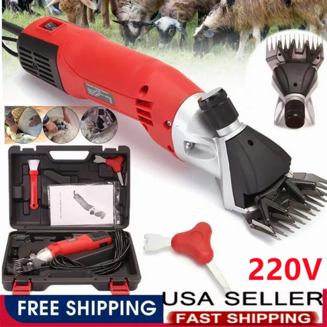 220V Electric Clippers Shears with Case for Sheep Goat Farm Animal Hair Trimmer