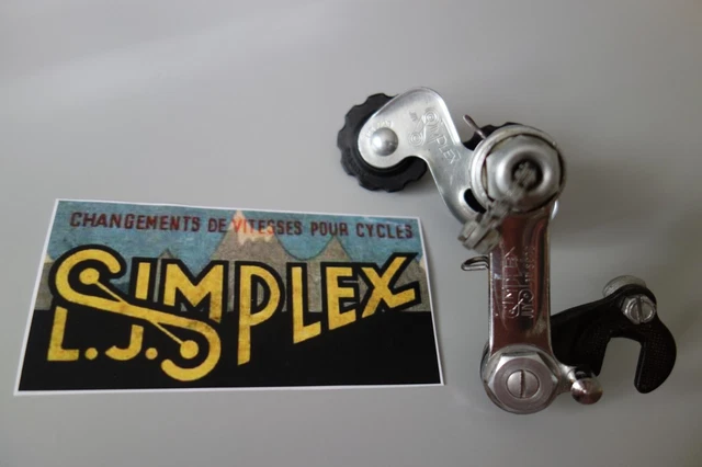 Dérailleur Arrière Vintage Simplex Juy 51 61 - 3 Vitesses (Années 50/60) - Pour Pièces
