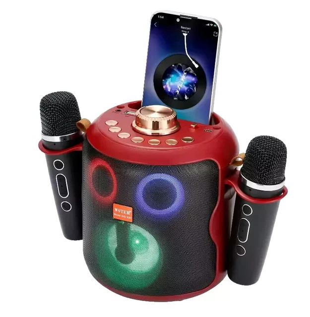 LED PORTABLE BLUETOOTH Speaker Wireless Microphones Party Singing ...