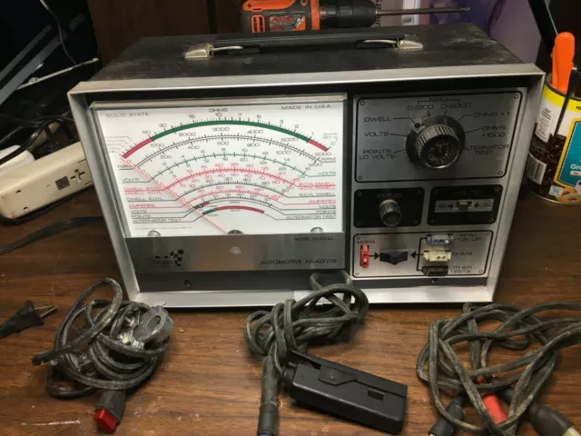 Vintage Sears Penske Automotive Analyzer w/ Connections & Manual Model 161.21042