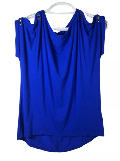 Cable & Gauge Women's Sleeveless Pullover Blue Top Shirt Blouse Ladies SZ. Large