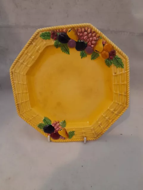 Vintage 1950s carltonware yellow octagonal plate.