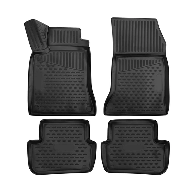 Tapis De Sol Caoutchouc OMAC Pour Mercedes Classe B W246 2011-2018 - Noir, Set De 4 Pièces, Premium 3D